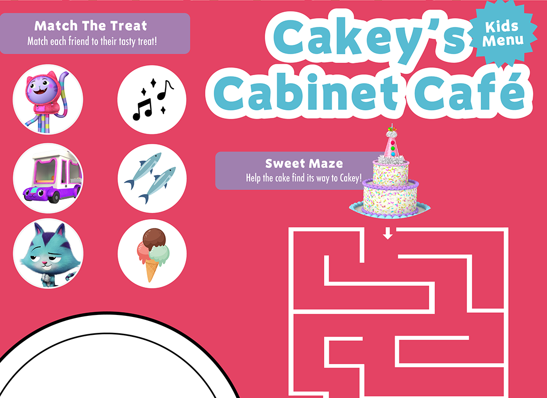 Cakey's Cabinet Café Menu